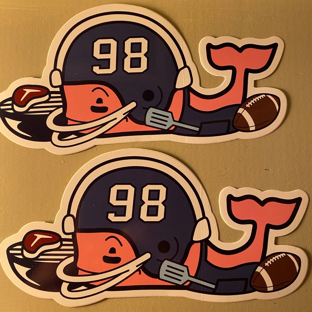 Two vineyard vines football stickers